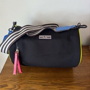 Henri Bendel Black Fabric with Silver Logo